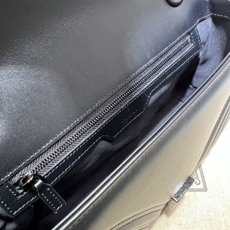 GUCCI GG MARMONT SMALL SHOULDER BAG IN BLACK LEATHER – GB63