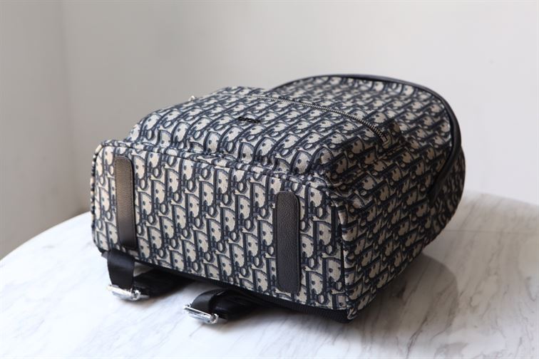 DIOR RIDER BACKPACK BEIGE AND BLACK DIOR OBLIQUE JACQUARD – DIO028