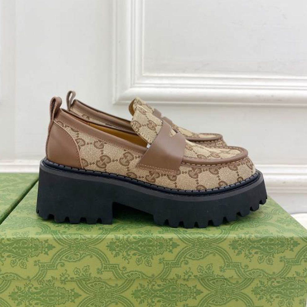 Gucci Jordaan Brown Embroidered Leather Loafer – GL079