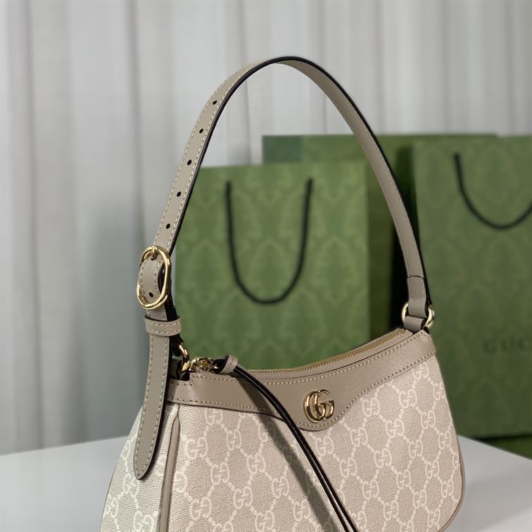 GUCCI OPHIDIA SMALL HANDBAG BEIGE AND WHITE GG SUPREME CANVAS – GB71