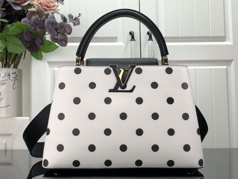 LOUIS VUITTON CAPUCINES MM White And Black – LW095