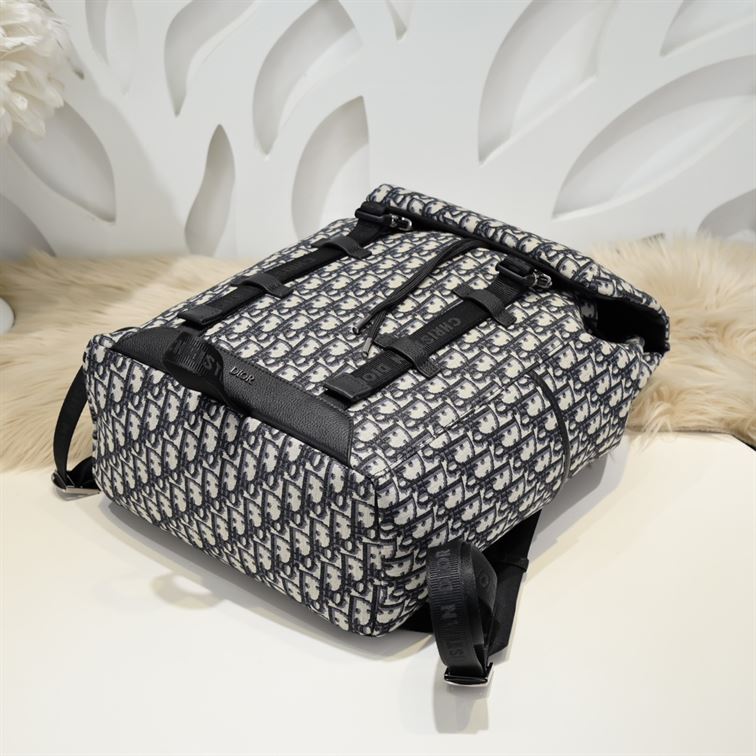 DIOR EXPLORER BACKPACK BEIGE AND BLACK OBLIQUE JACQUARD – DIO021