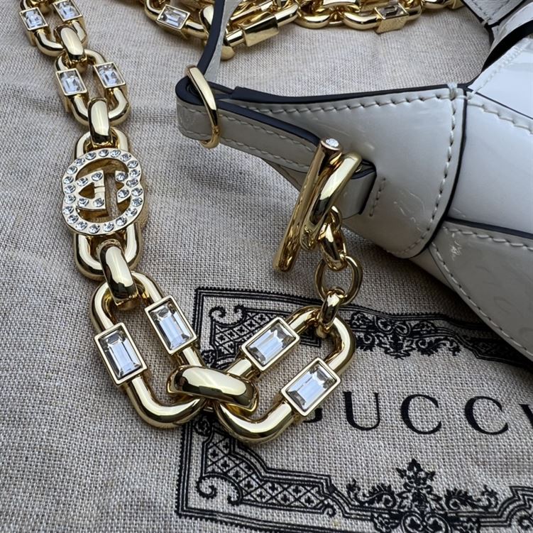 GUCCI JACKIE 1961 MINI SHOULDER BAG WITH WHITE PATENT LEATHER – GB72