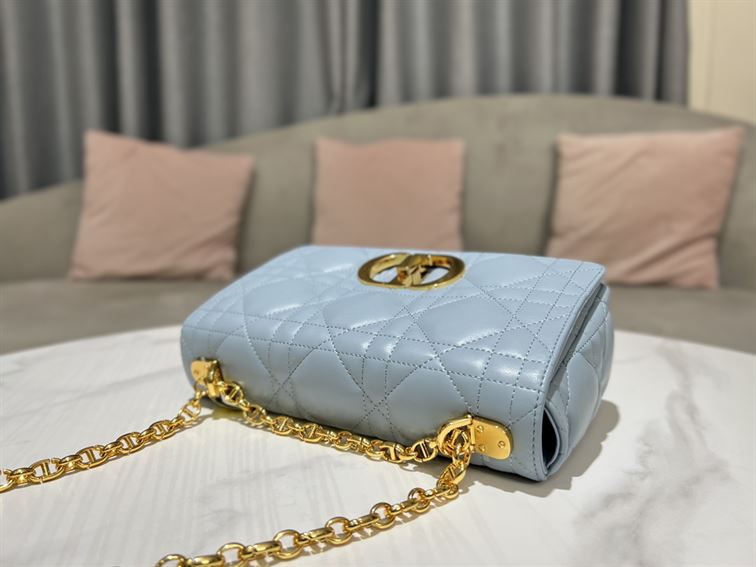 DIOR MEDIUM DIOR CARO BAG BLUE QUILTED MACROCANNAGE CALFSKIN – DOB066
