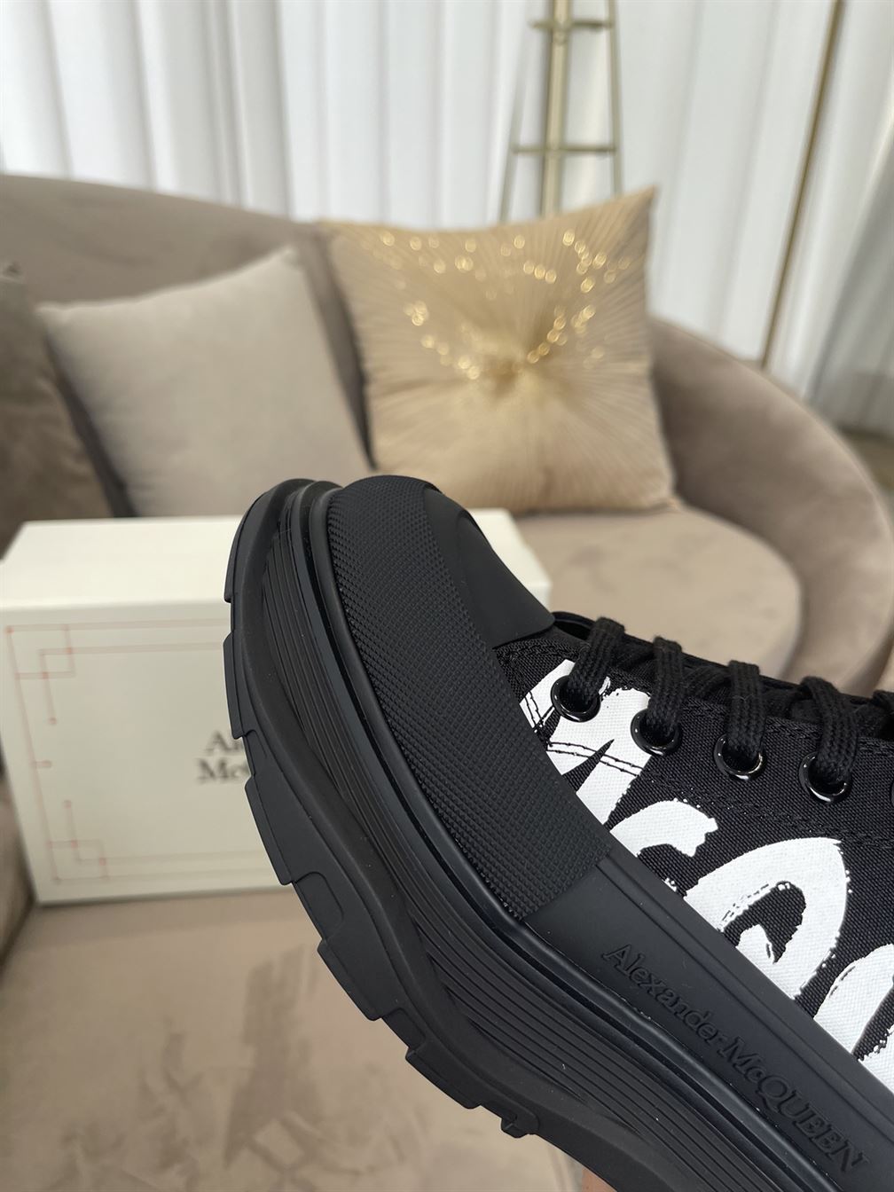 ALEXANDER MCQUEEN GRAFFITI TREAD SLICK HIGH-TOP SNEAKERS – ALD029