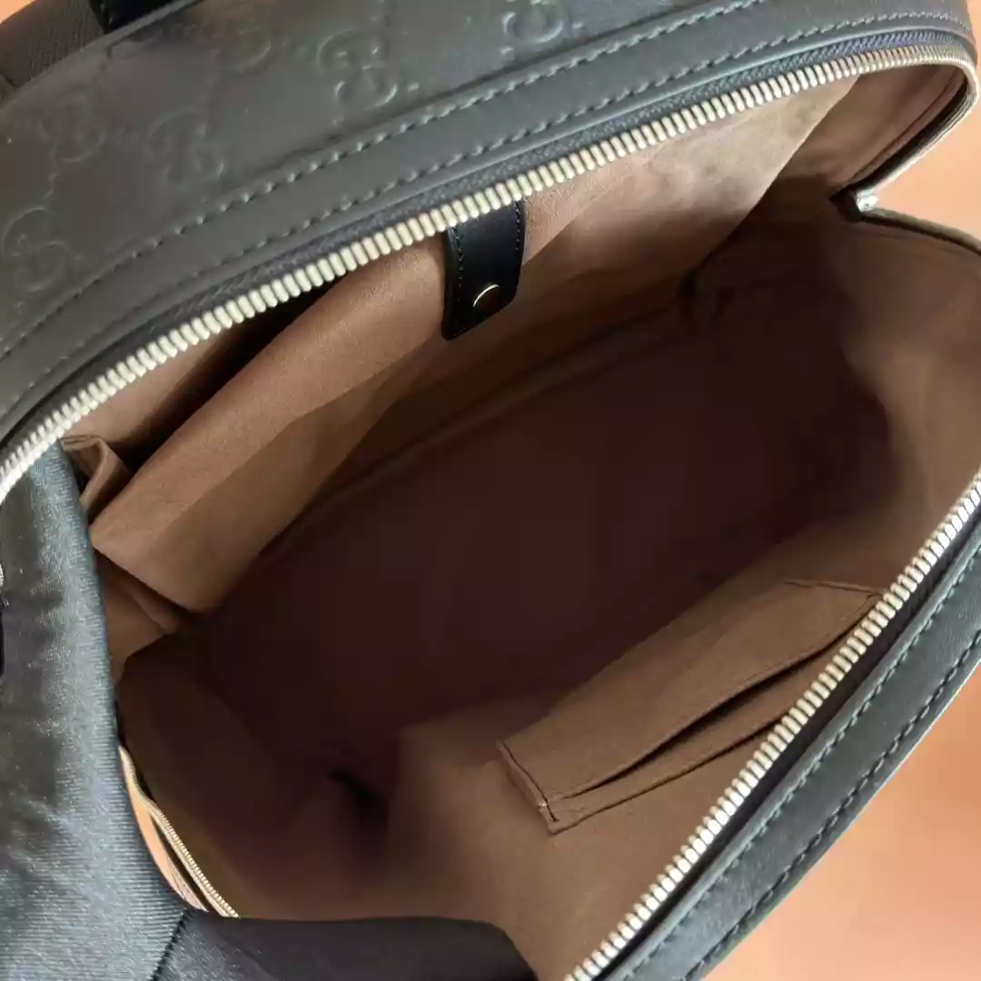 Gucci GG Monogram Medium Backpack Black  – BG070