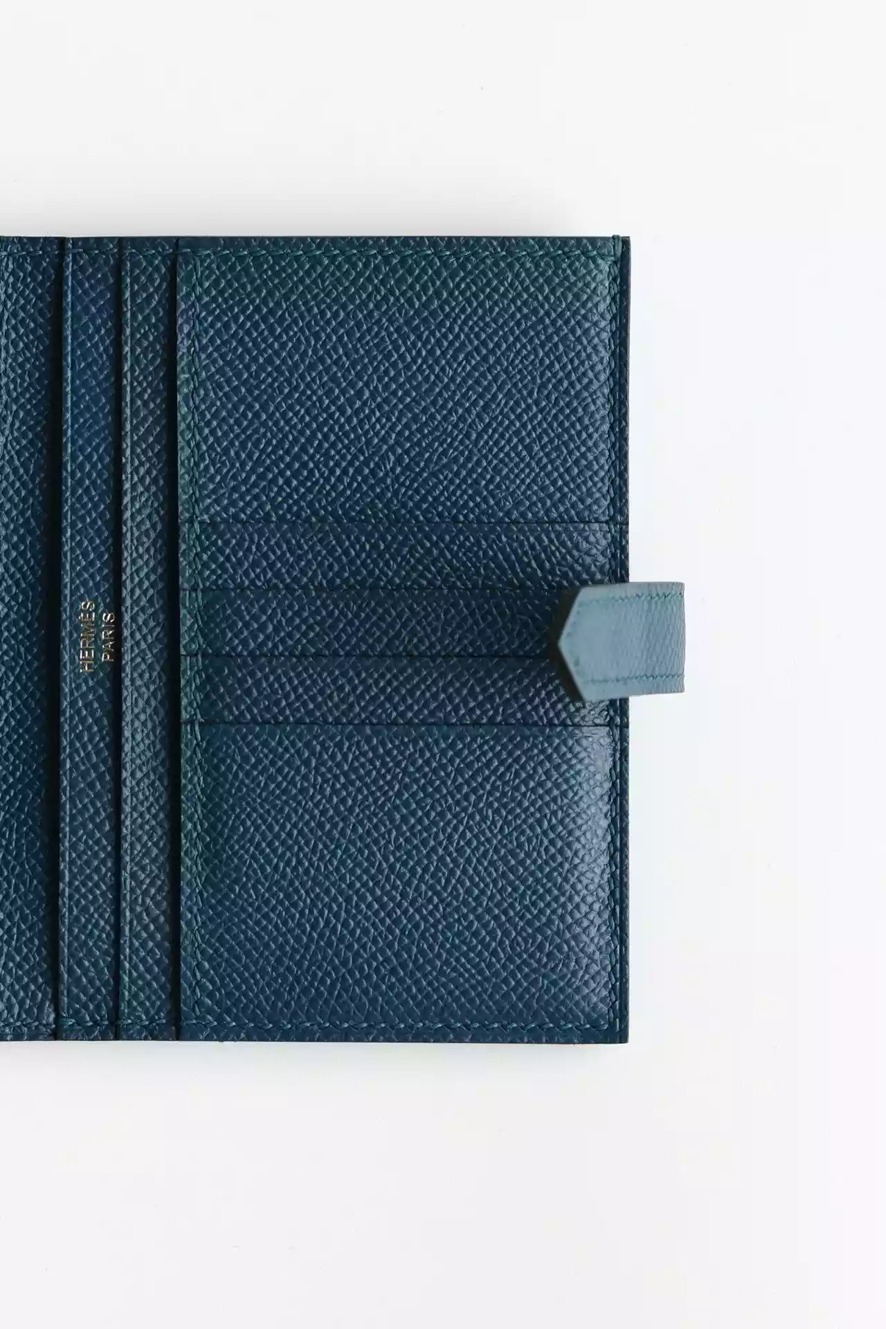 Hermes Bearn Compact Handmade Wallet in Deep Blue Epsom Calfskin – HW154