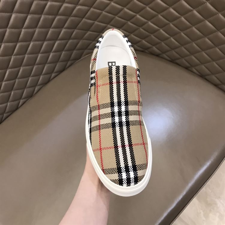 BURBERRY BIO-BASED SOLE LATTICED COTTON SLIP-ON SNEAKERS – BBR024