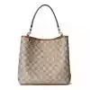 GUCCI GG CANVAS EMBLEM MEDIUM BUCKET BAG BEIGE/BROWN 2025 – BG112