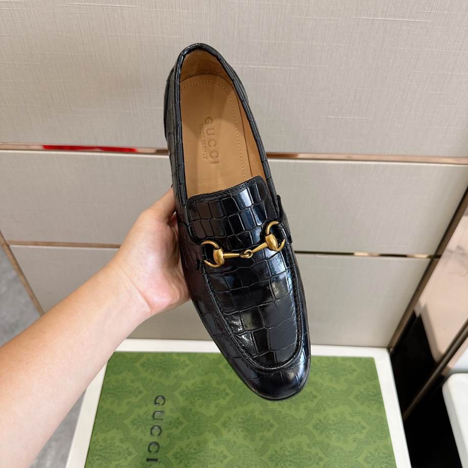 Gucci Jordaan Crocodile Black Loafer – GL084