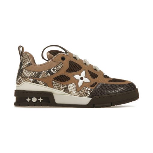 LOUIS VUITTON LV SKATE SNEAKER IN BROWN SNAKESKIN – LVS148