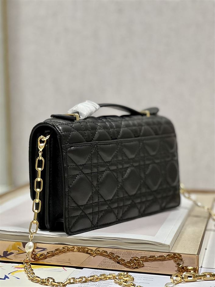 DIOR MISS DIOR MINI BAG BLACK CANNAGE LAMBSKIN – DOB053