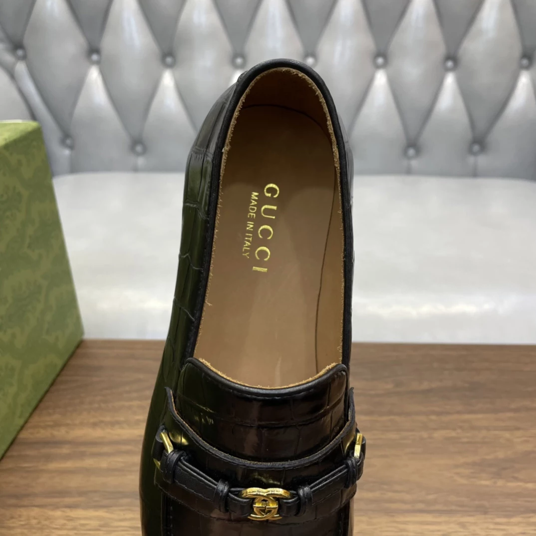 MEN’S LOAFERS WITH INTERLOCKING G BLACK – GL115