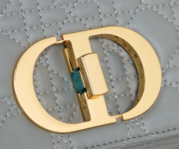 DIOR SMALL DIOR CARO BAG ETHEREAL GRAY SUPPLE CANNAGE CALFSKIN – DOB122