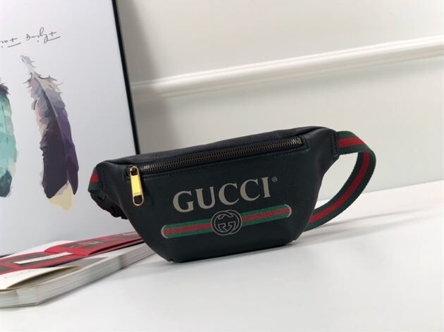 GUCCI LOGO-PRINT LEATHER BELT BAG – BG009