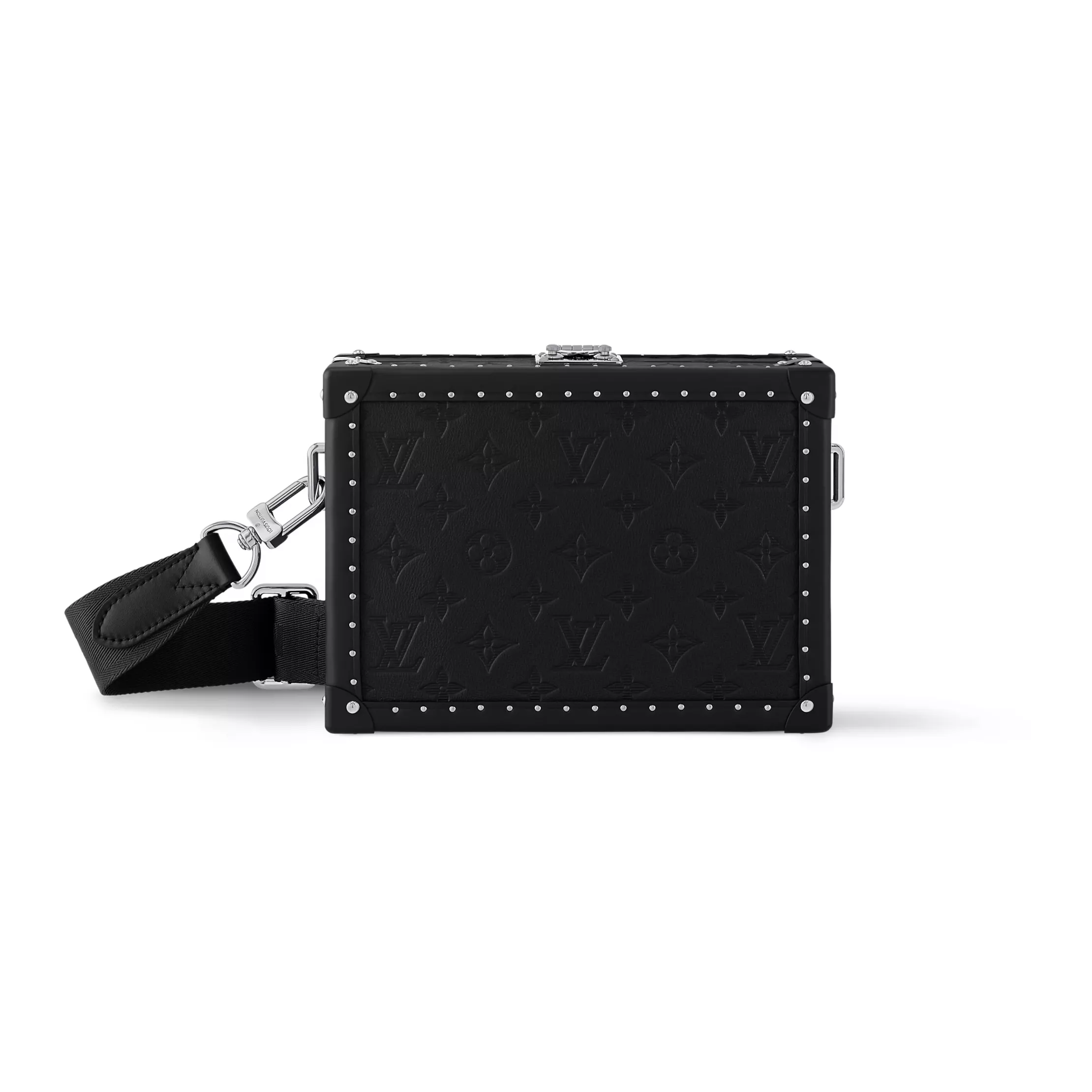 CLUTCH BOX BLACK MONOGRAM SHADOW COWHIDE LEATHER M12876  – LW275