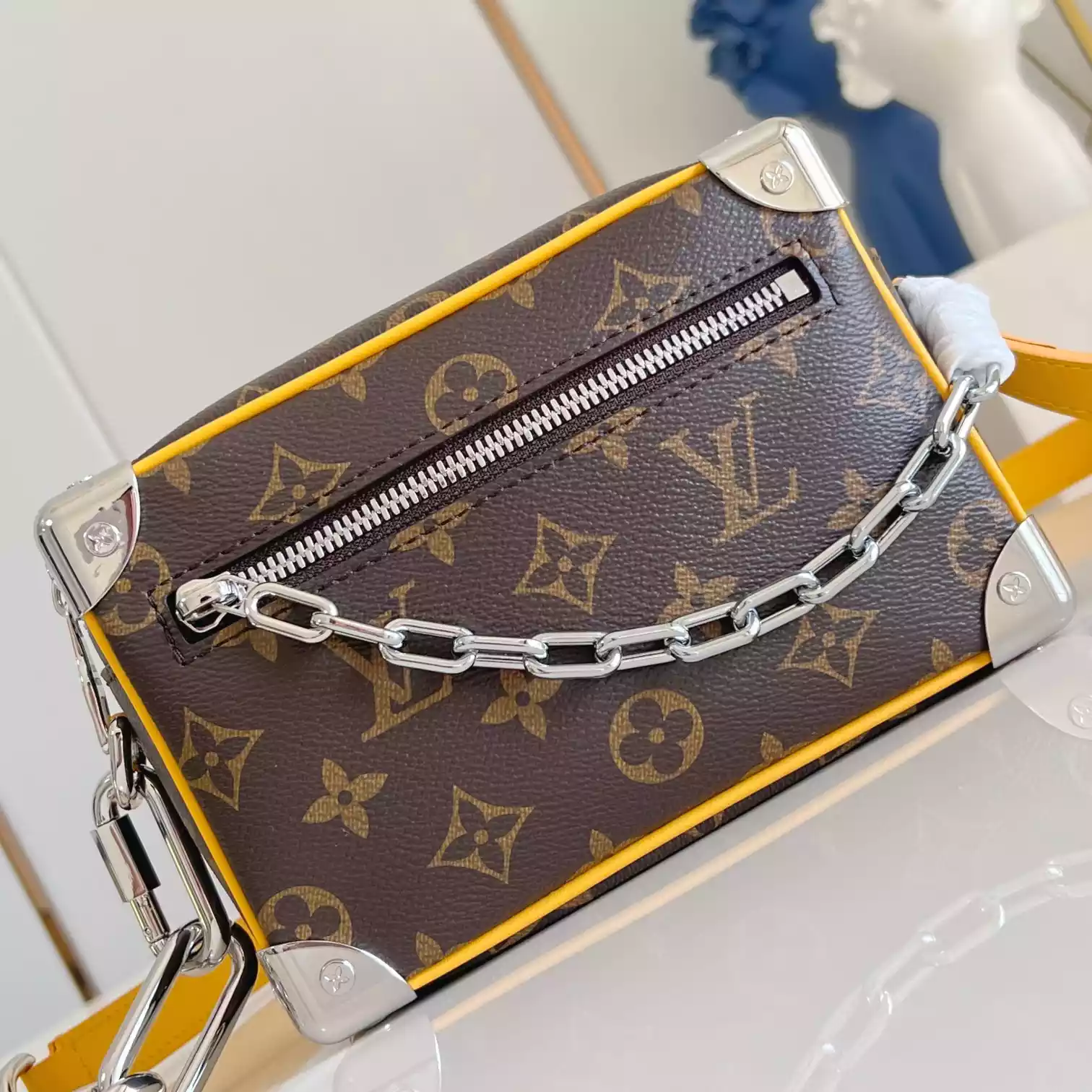 MINI SOFT TRUNK SAFRAN YELLOW MONOGRAM MACASSAR COATED CANVAS AND COWHIDE LEATHER M12767 – LW423