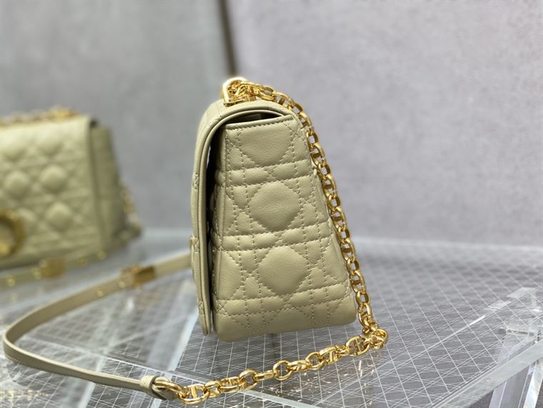 DIOR MEDIUM DIOR CARO BAG BEIGE SUPPLE CANNAGE CALFSKIN – DOB111