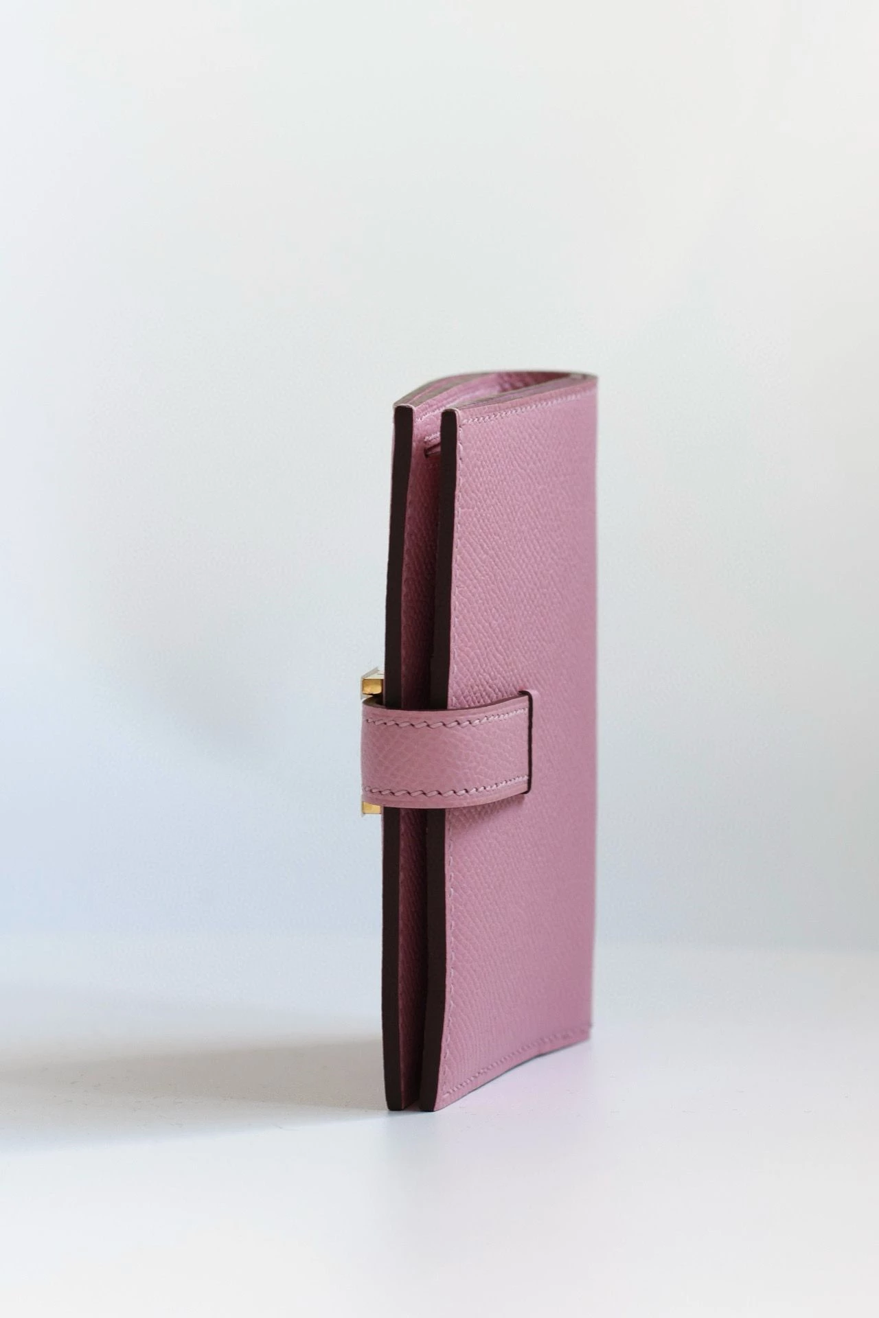 Hermes Bearn Compact Handmade Wallet in Mauve Sylvestre Epsom Calfskin – HW139