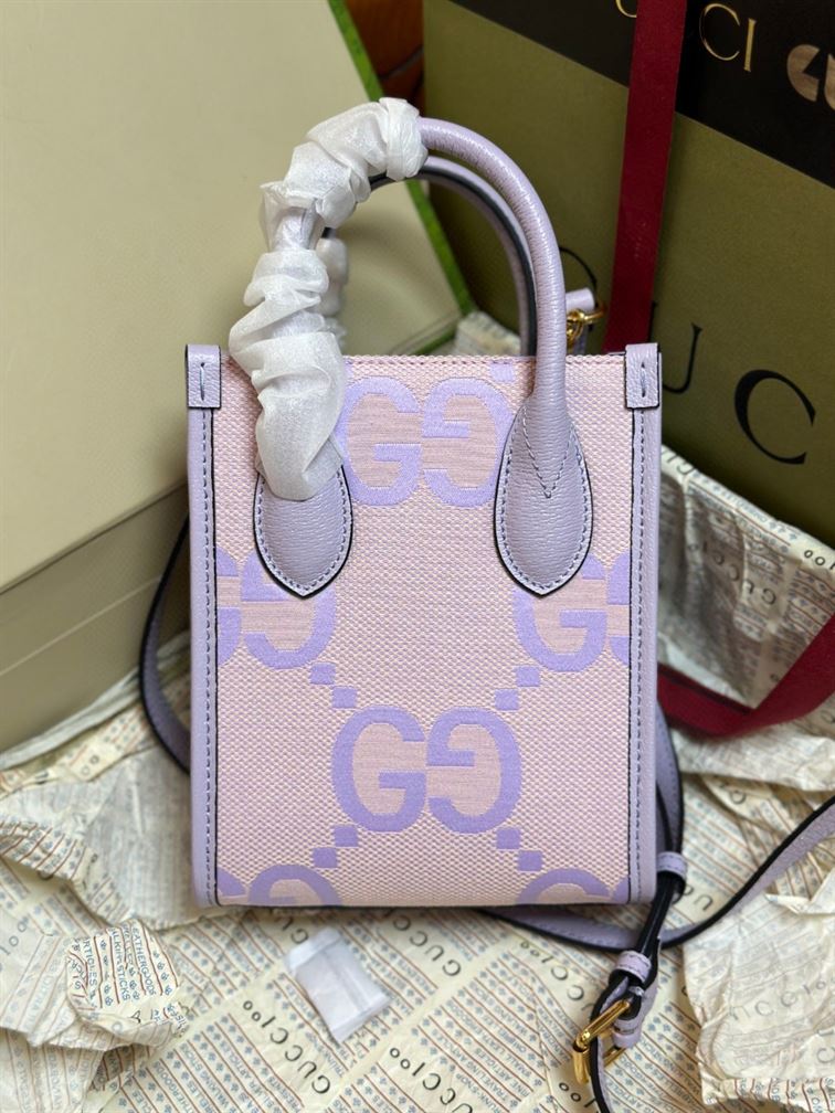 GUCCI JUMBO GG MINI NOTE BAG WITH BEIGE AND LILAC – GB39