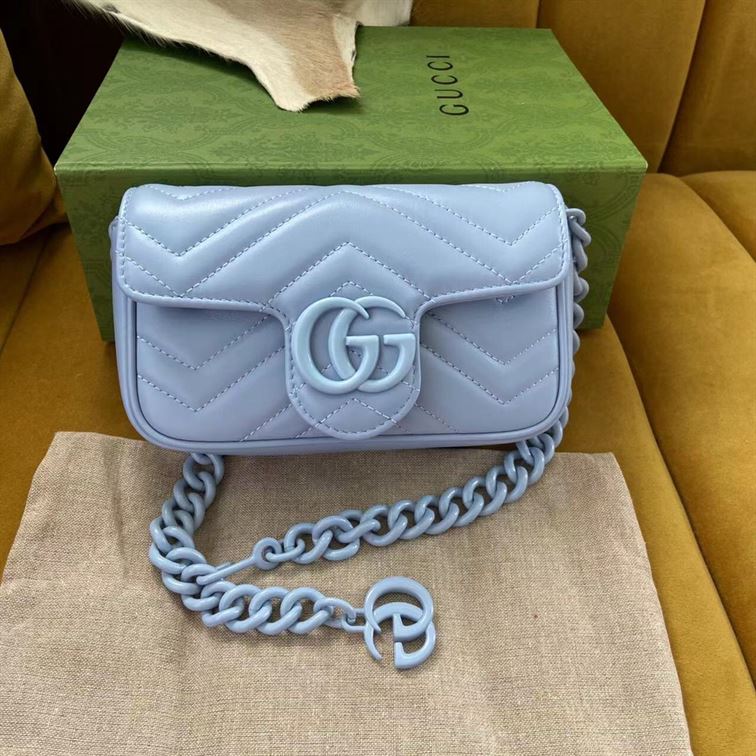 GUCCI GG MARMONT BELT BAG IN BLUE LEATHER – GB67