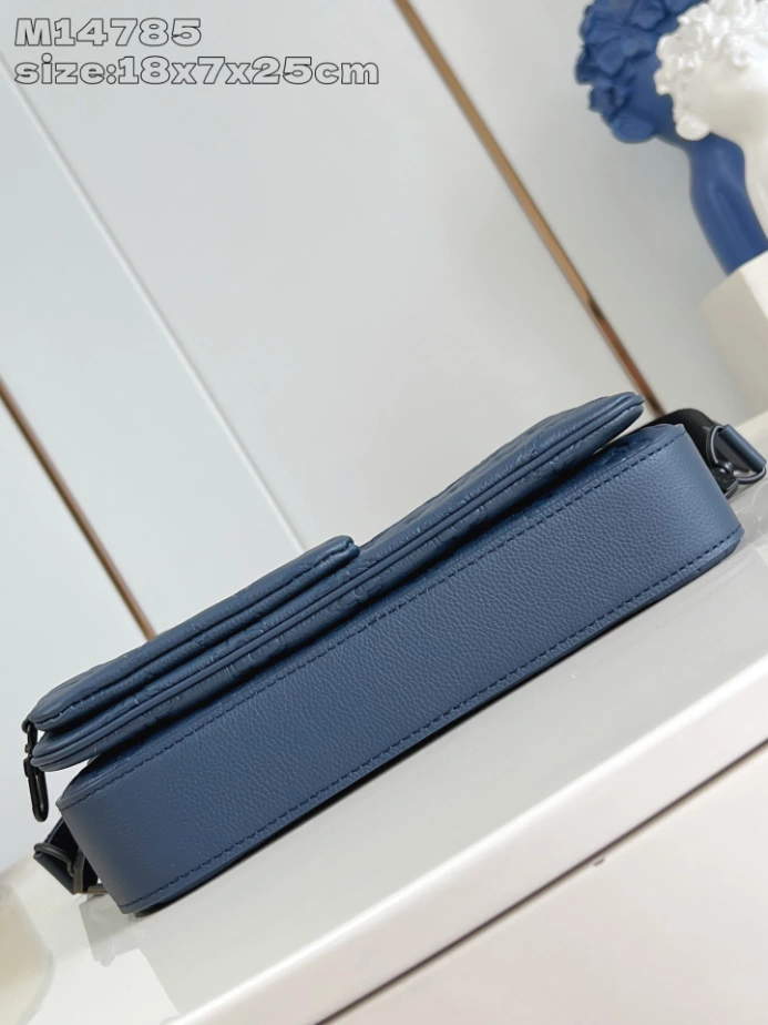 TRIO MESSENGER BAG NAVY BLUE MONOGRAM SHADOW M14785 – LW265