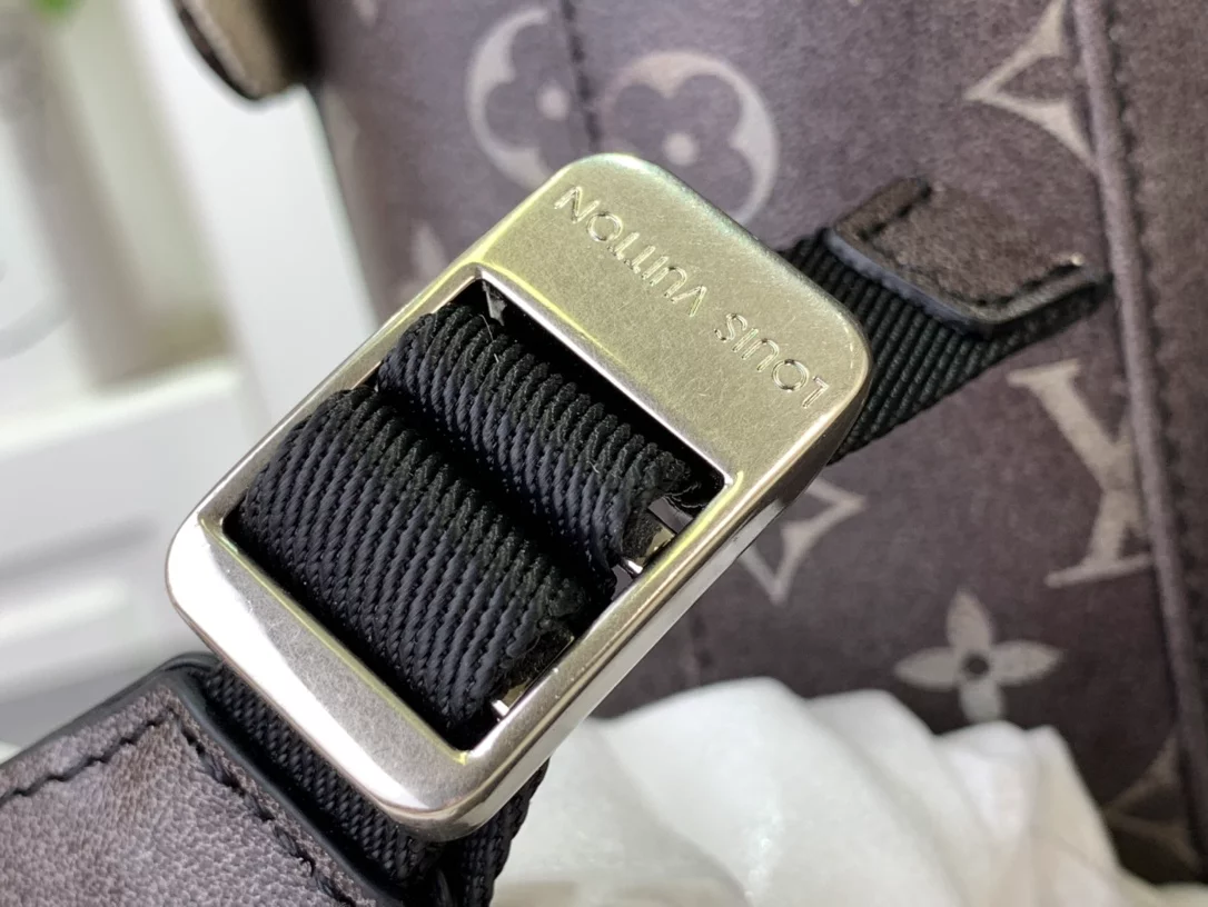 Christopher MM Backpack Black Brushed Monogram Cowhide Leather – LW159