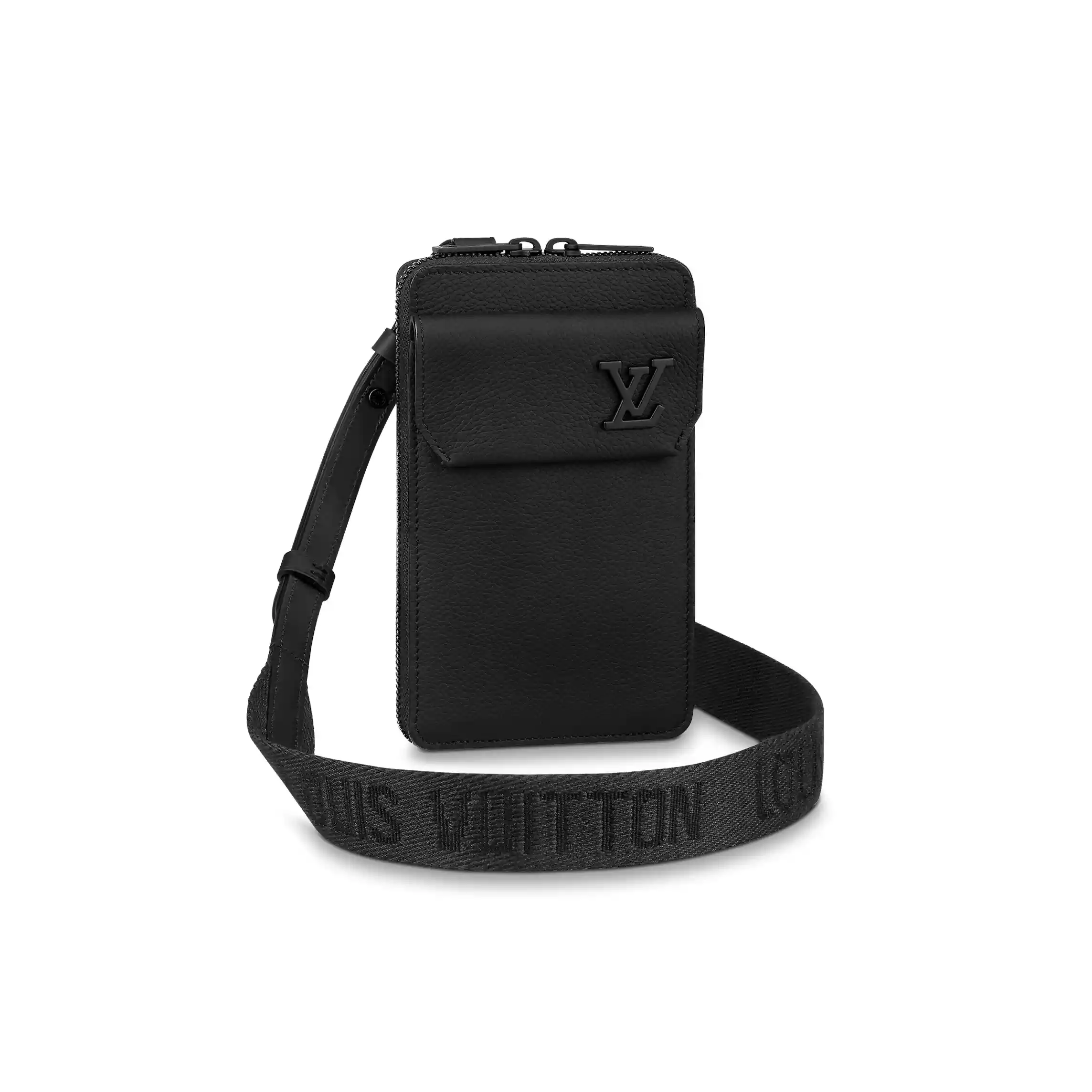 M57089 Phone Pouch Black Grained Calf Leather – LW259