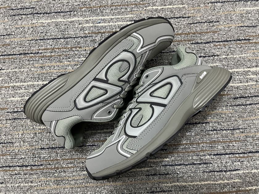DIOR B30 SNEAKER OLIVE MESH AND TECHNICAL FABRIC – DO109