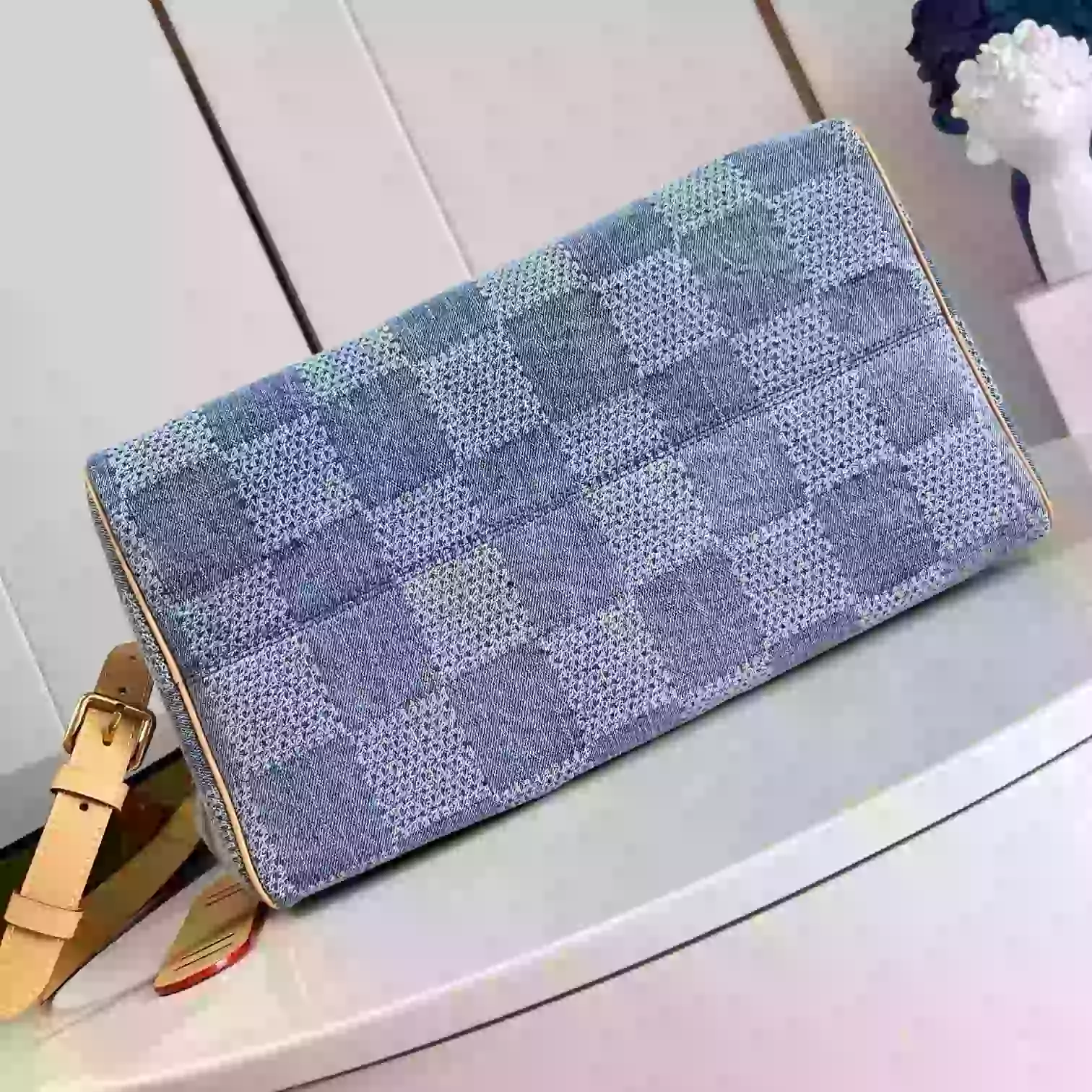 SPEEDY 40 BANDOULIERE BLUE DAMIER DENIM 3D N40701- LW377