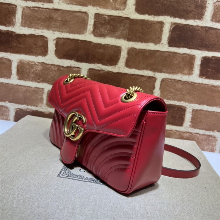 GUCCI GG MARMONT SMALL SHOULDER BAG RED LEATHER – GB62