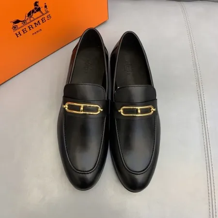 Hermes Men’s Colette Loafers In Black Calfskin – HM044