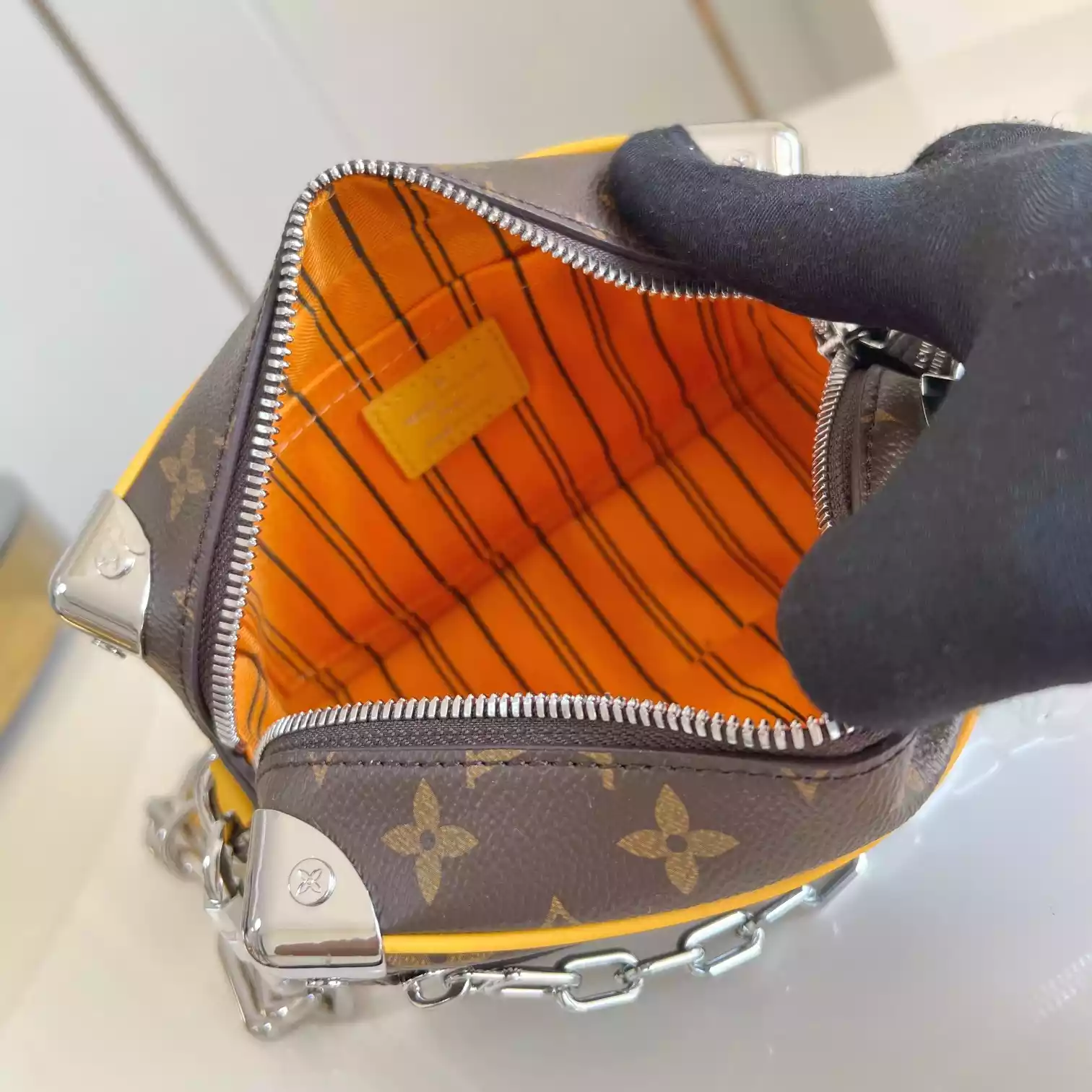 MINI SOFT TRUNK SAFRAN YELLOW MONOGRAM MACASSAR COATED CANVAS AND COWHIDE LEATHER M12767 – LW423