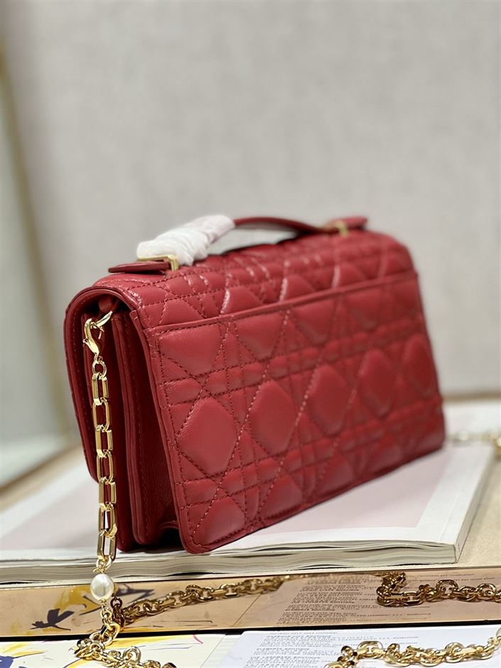 DIOR MISS DIOR MINI BAG RED CANNAGE LAMBSKIN – DOB052