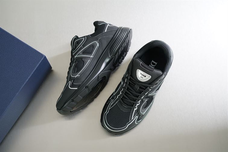 DIOR B30 SNEAKER BLACK MESH AND TECHNICAL FABRIC – DO074