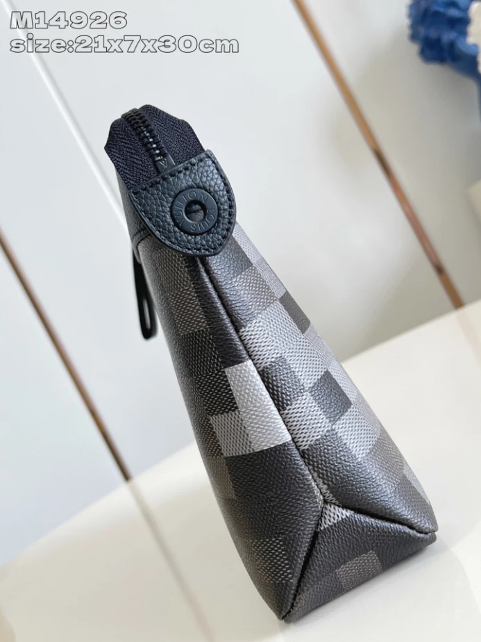 POCHETTE VOYAGE SOUPLE BLACK DAMOFLAGE CANVAS DAMOFLAGE BLACK COATED CANVAS – LW382