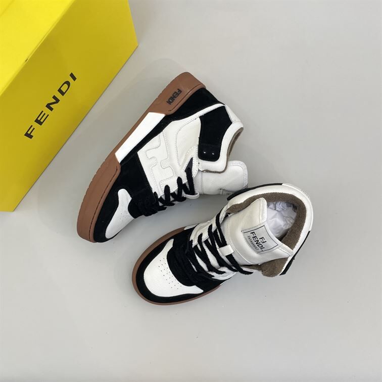 FENDI MATCH BLACK LEATHER HIGH TOPS – FDS016