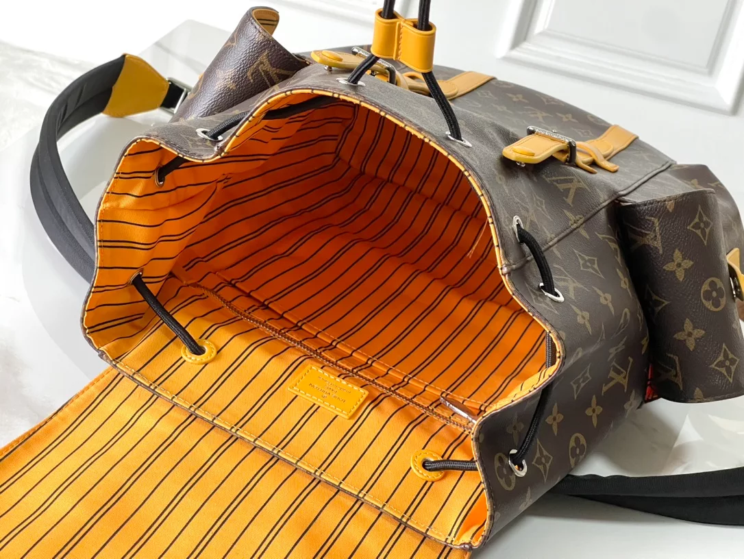 Christopher MM Backpack in Saffron Yellow Monogram Macassar Coated Canvas – LW156