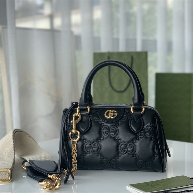 GUCCI GG MATELASSE MINI BAG IN BLACK LEATHER – GB69