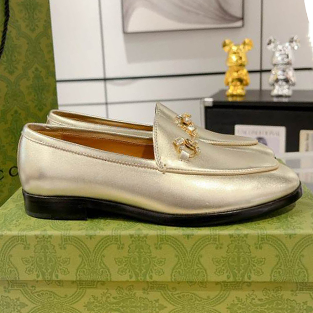 Gucci Jordaan Gold Leather Loafer – GL071