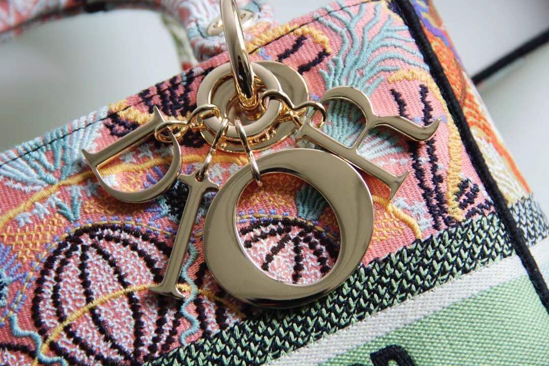 DIOR MEDIUM LADY D-LITE BAG IN MULTICOLOR LIGHTS EMBROIDERY – DOB017