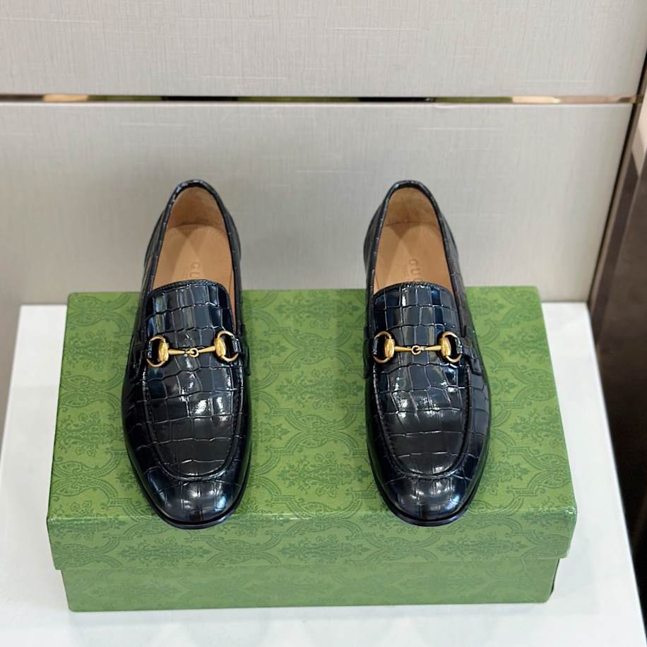 Gucci Jordaan Crocodile Black Loafer – GL084