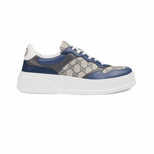 GUCCI MEN’S GG SNEAKERS BEIGE AND BLUE SUPREME – GCC003