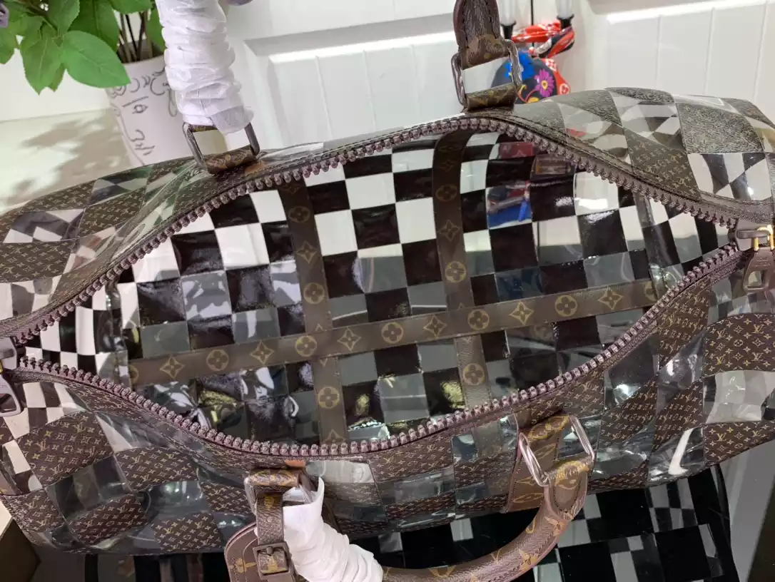 KEEPALL BAG IN WHITE, GREY AND BROWN – LW364