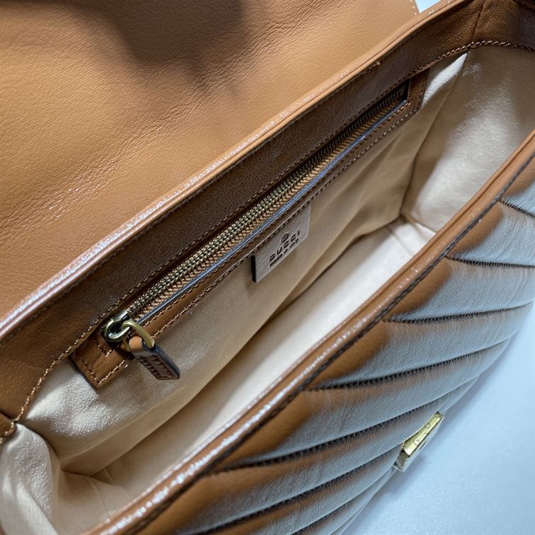 GUCCI GG MARMONT SMALL TOP HANDLE BAG IN BROWN LEATHER – GB52