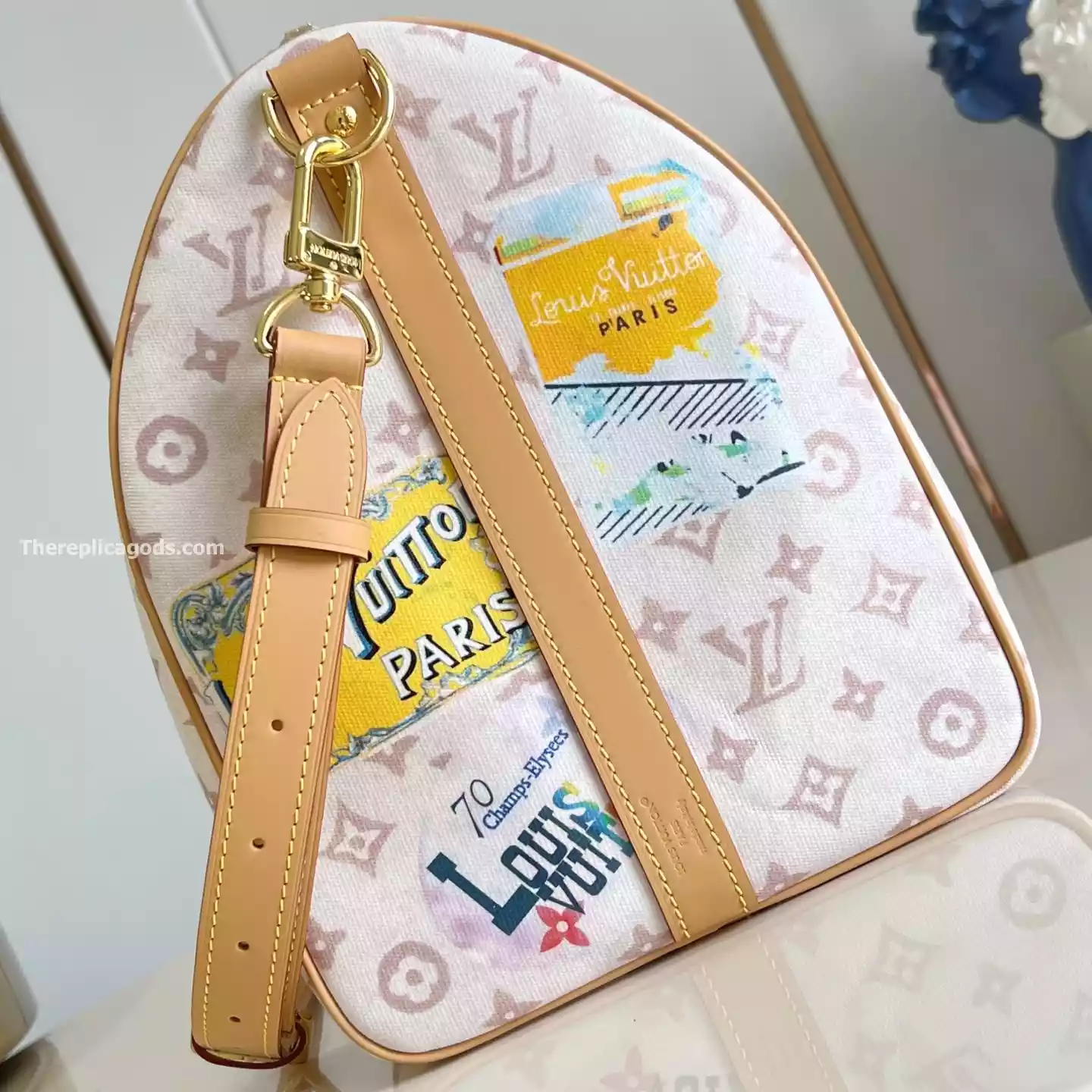 KEEPALL BANDOULIERE 45 MONOGRAM DUNE CANVAS – LW309