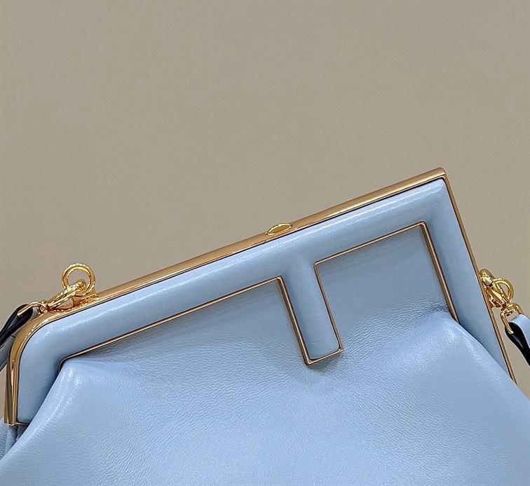 FENDI FIRST SMALL LIGHT BLUE LEATHER BAG – F051