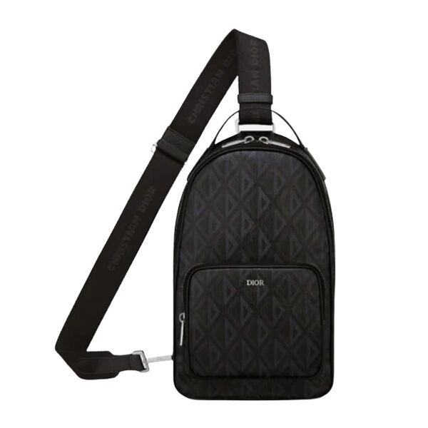 DIOR MINI RIDER SLING BAG BLACK CD DIAMOND CANVAS – DIO008