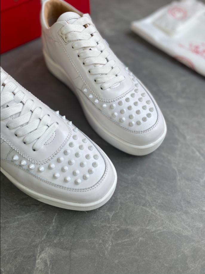Christian Louboutin Happyrui Spikes White Sneaker – CLS038