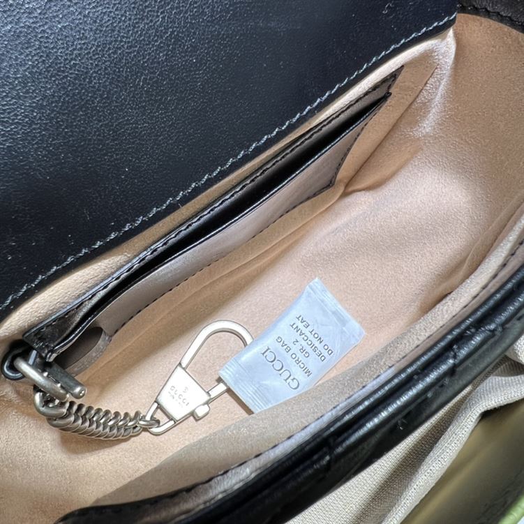 GUCCI MARMONT BELT BAG IN BLACK LEATHER – GB17